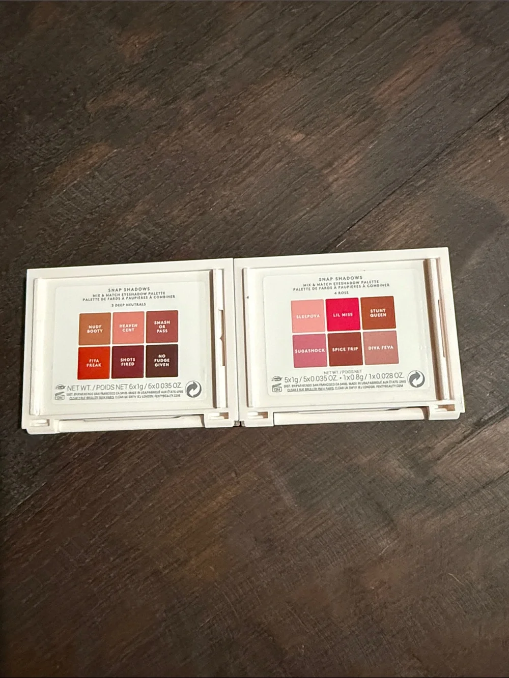 Fenty Beauty Snap Shadows Eyeshadow Palettes #3 Deep Neutrals & #4 Rose